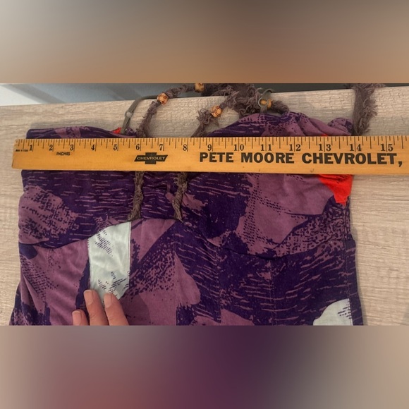 Free People Fairy Dress Asymmetrical Boho Purple Patchwork Hippie Y2K 90 Sz MED - Picture 8 of 12